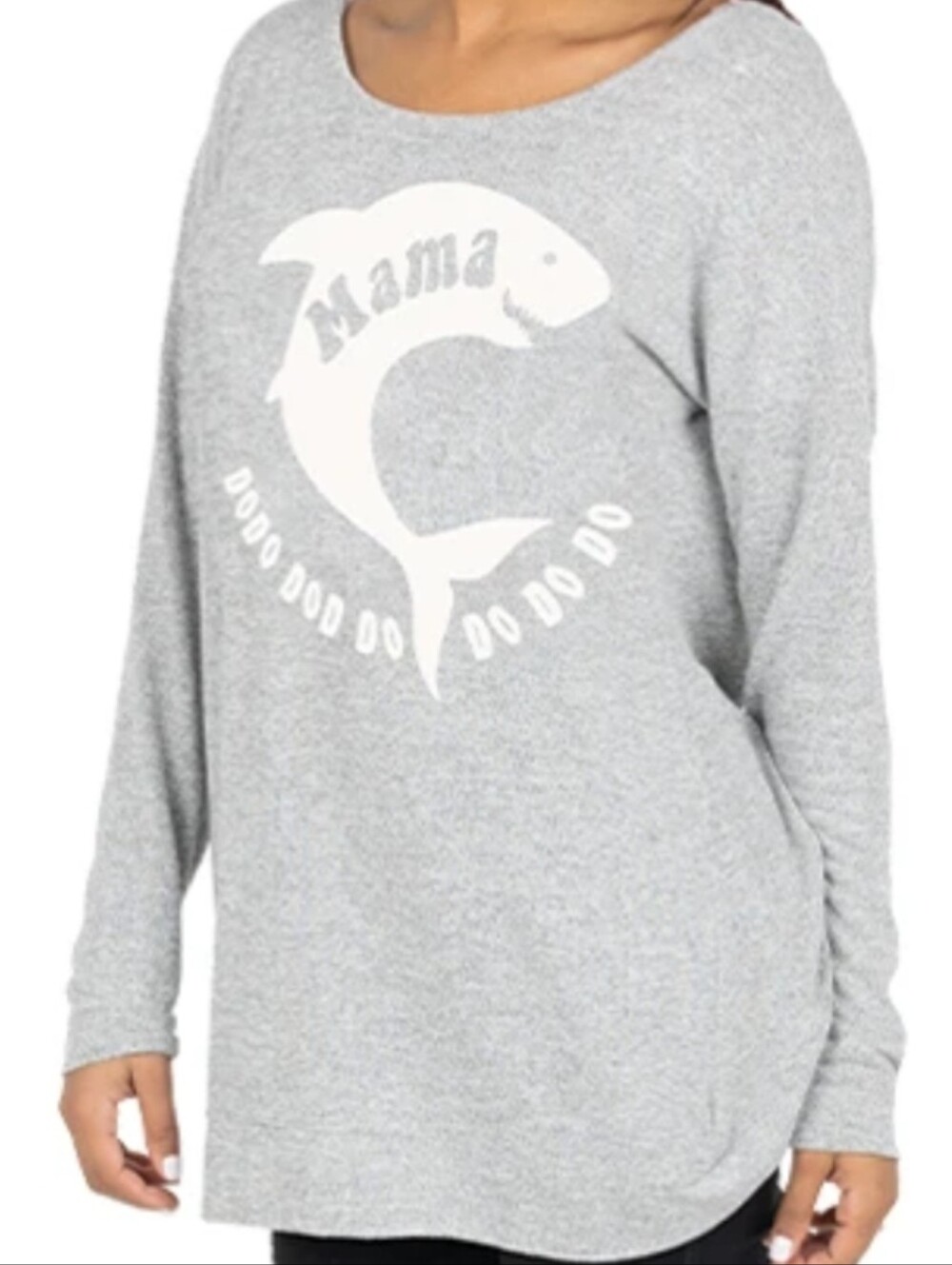 Simply Southern Mama Shark Open Back Graphic Print Large